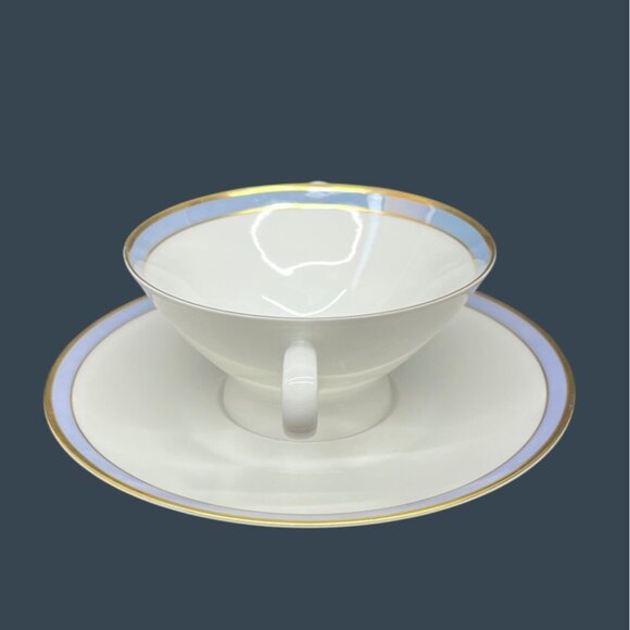 Rosenthal Gala Blue Cream Soup Bowl and Saucer Germany - Picture 4 of 10